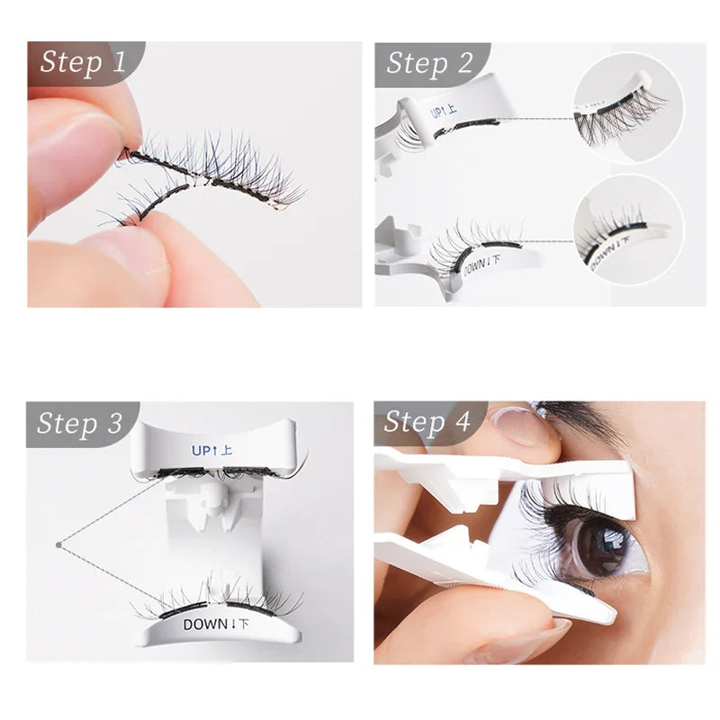 LuxeLash MagicSet: 4 3D Handcrafted Magnetic Eyelashes & Precision Tweezer Kit - FREE Shipping Today Only!